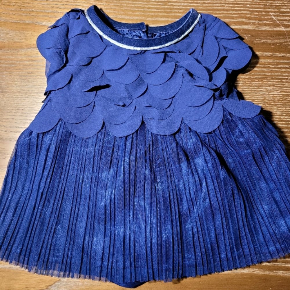 Navy blue frilly dress